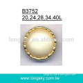 (#B3752) 2 pieces gold base with pearl center plastic combined lady coat button